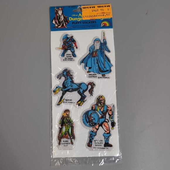Vintage 1983 Puffy Stickers LJN Advanced Dungeons & Dragons NOS TSR - Picture 1 of 2